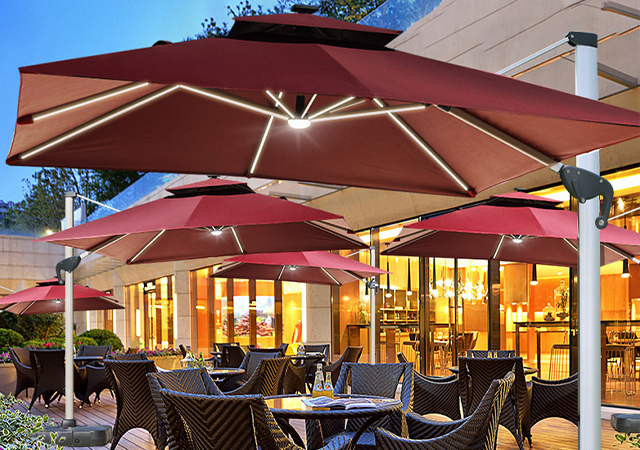 满电照明6小时,户外太阳能带灯高亮罗马遮阳伞