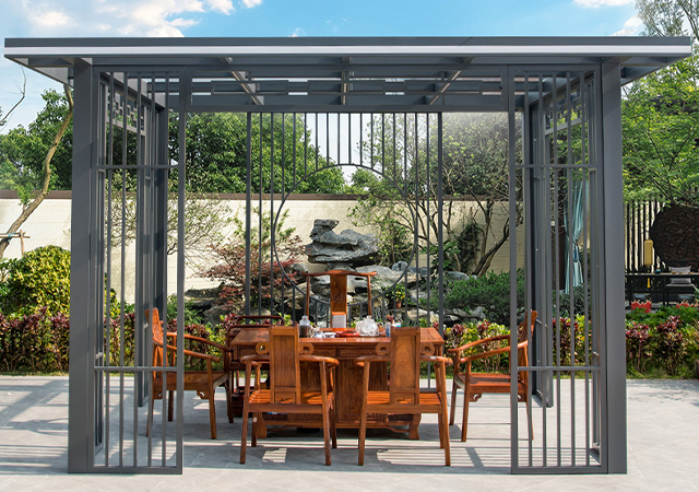 户外中式凉亭，铝合金框架，可来图定制