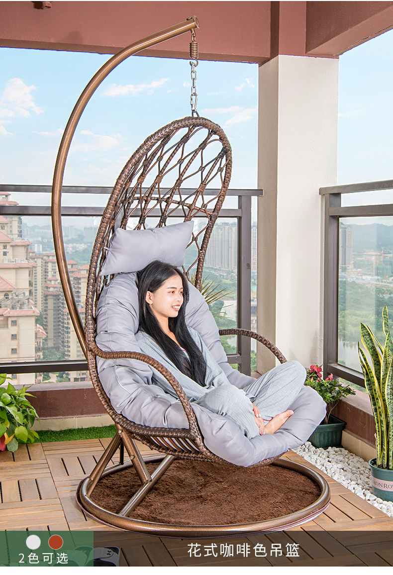 室内单人秋千鸟巢吊篮藤椅，半躺式高颜值