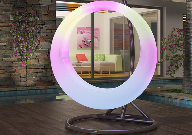 太阳能发光吊篮秋千，16种颜色随意切换