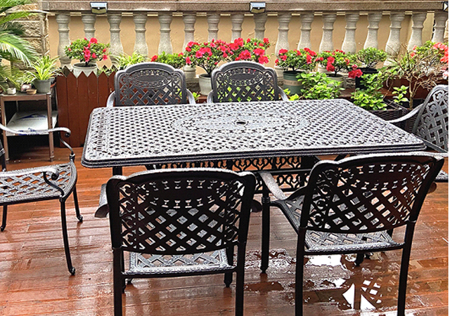 户外庭院铸铝桌椅