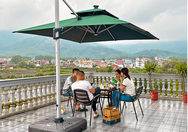 如果你家有露台有大阳台，那么你可以这样设计,学习、喝茶,晒衣物,功能太齐全