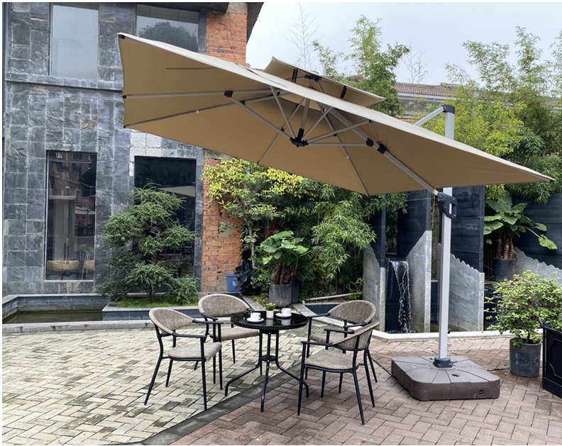 户外罗马遮阳伞，八根伞骨坚固可靠，全铝合金的户外遮阳伞